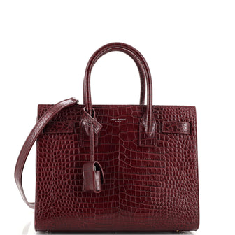 Saint Laurent Sac de Jour NM Bag Crocodile Embossed Leather Baby