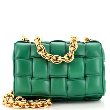 Bottega Veneta Cassette Chain Crossbody Bag Padded Maxi Intrecciato Leather