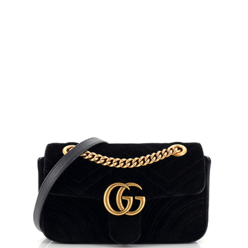Gucci GG Marmont Flap Bag Matelasse Velvet Mini