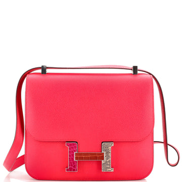 Hermes Constance Marquette Bag Epsom with Crocodile, Alligator and Lizard 24