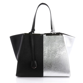 Fendi Bicolor 3Jours Handbag Leather Large Black 2269001