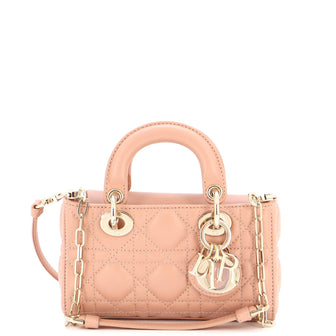 Christian Dior Lady D-Joy Bag Cannage Quilt Lambskin Micro
