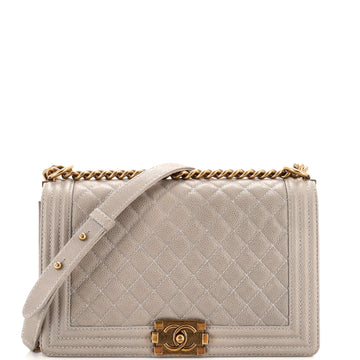 Chanel Boy Flap Bag Quilted Caviar Old Medium