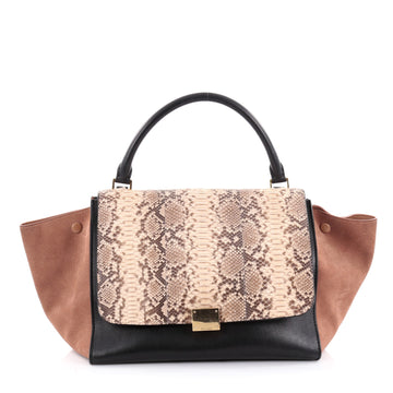 Celine Trapeze Handbag Python Medium Black 2269301