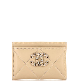 Chanel 19 Card Holder Quilted Lambskin Neutral 2269321