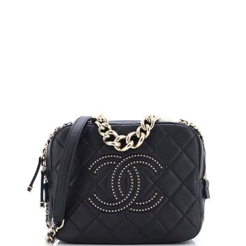 Chanel Studded CC Camera Case Quilted Lambskin Small