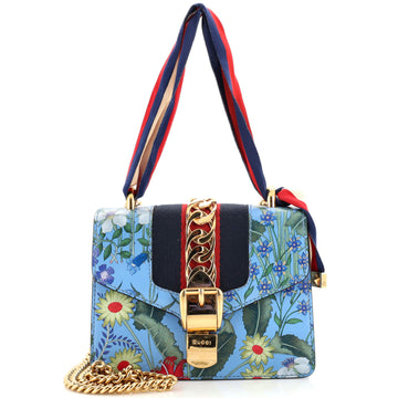 Gucci Sylvie Chain Shoulder Bag Printed Leather Mini
