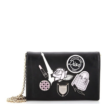 Christian Dior Diorama Wallet on Chain Patch Embellished Leather