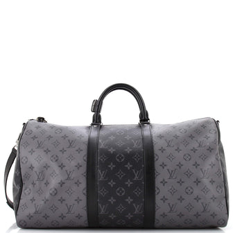 Louis Vuitton Keepall Bandouliere Bag Reverse Monogram Eclipse Canvas 50  Black 22695741