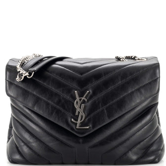 Saint Laurent Loulou Shoulder Bag Matelasse Chevron Leather Medium