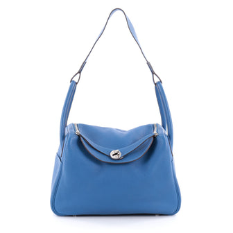 Hermes Lindy Handbag Clemence 30 Blue 2269701