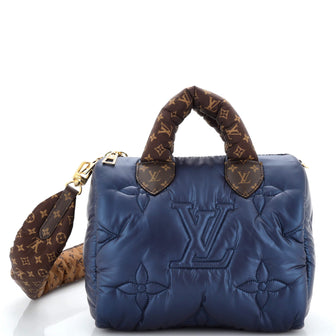 Louis Vuitton Speedy Bandouliere Bag Monogram Quilted ECONYL Nylon 25 Blue