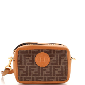 Fendi FF Logo Stamp Camera Bag Zucca Coated Canvas Mini