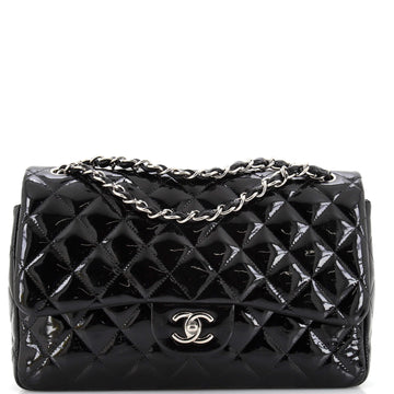 Chanel Classic Double Flap Bag Quilted Patent Jumbo