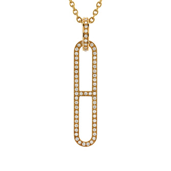 Hermes Ever Chaine d'Ancre Pendant Necklace 18K Yellow Gold with Diamonds