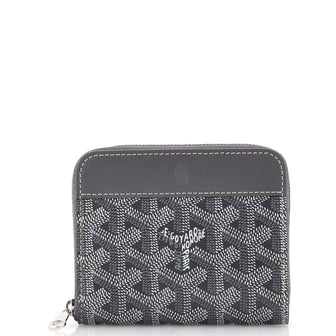 Goyard Matignon Zip Wallet Coated Canvas with Leather PM Gray
