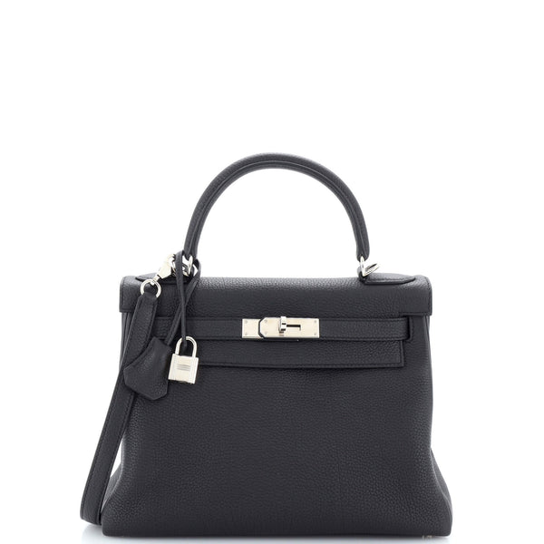 Hermès Kelly A Dos Hac Black Togo With Silver Hardware - AG