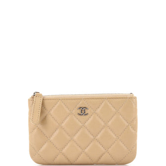 Chanel Classic O Case Pouch Quilted Caviar Mini Neutral 2270302