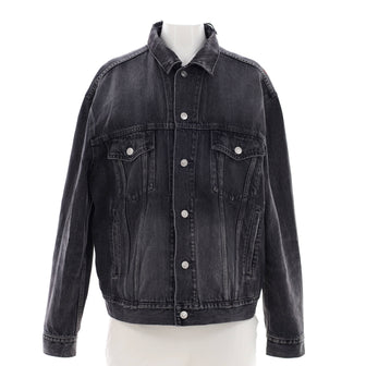 Balenciaga Women's Logo Oversized Jacket Denim