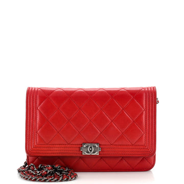 Chanel Boy Wallet on Chain Quilted Lambskin