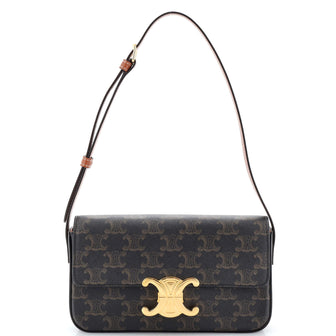 Celine Triomphe East-West Shoulder Bag Triomphe Coated Canvas