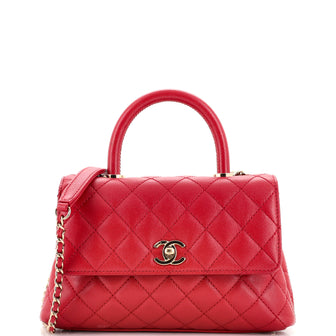Chanel Coco Top Handle Bag Quilted Caviar Mini