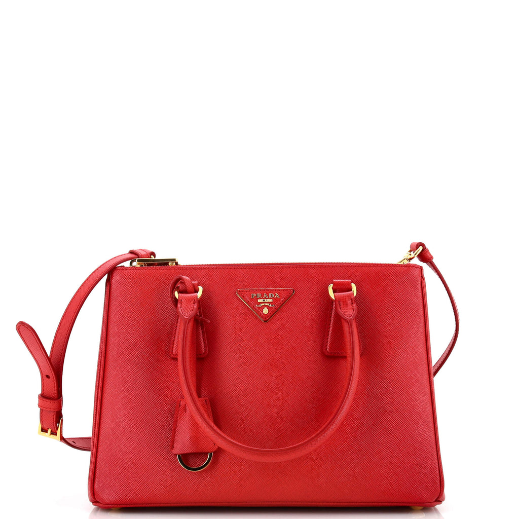 Medium Galleria Saffiano Leather Top Handle Bag - Red
