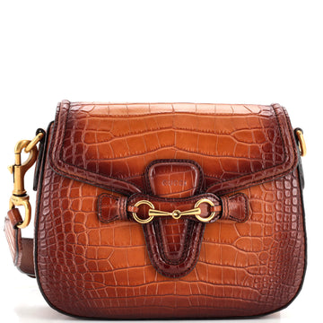 Gucci Lady Web Shoulder Bag Crocodile Medium