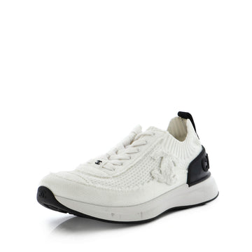 Chanel Women's Logo CC Low-Top Sneakers Stretch Fabric