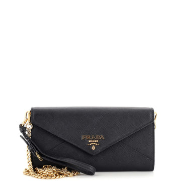 Prada Wristlet Wallet on Chain Saffiano Leather Mini