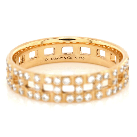 Tiffany & Co. T True Ring 18K Yellow Gold with Pave Diamonds Wide ...
