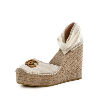Gucci Women's GG Marmont Wedge Espadrilles Matelasse Leather