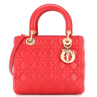 Christian Dior Lady Dior Bag Cannage Quilt Lambskin Medium