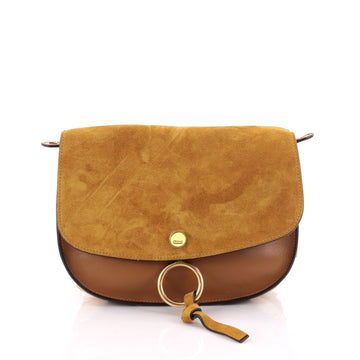 Chloe Kurtis Shoulder Bag Leather and Suede Small Brown 2272301