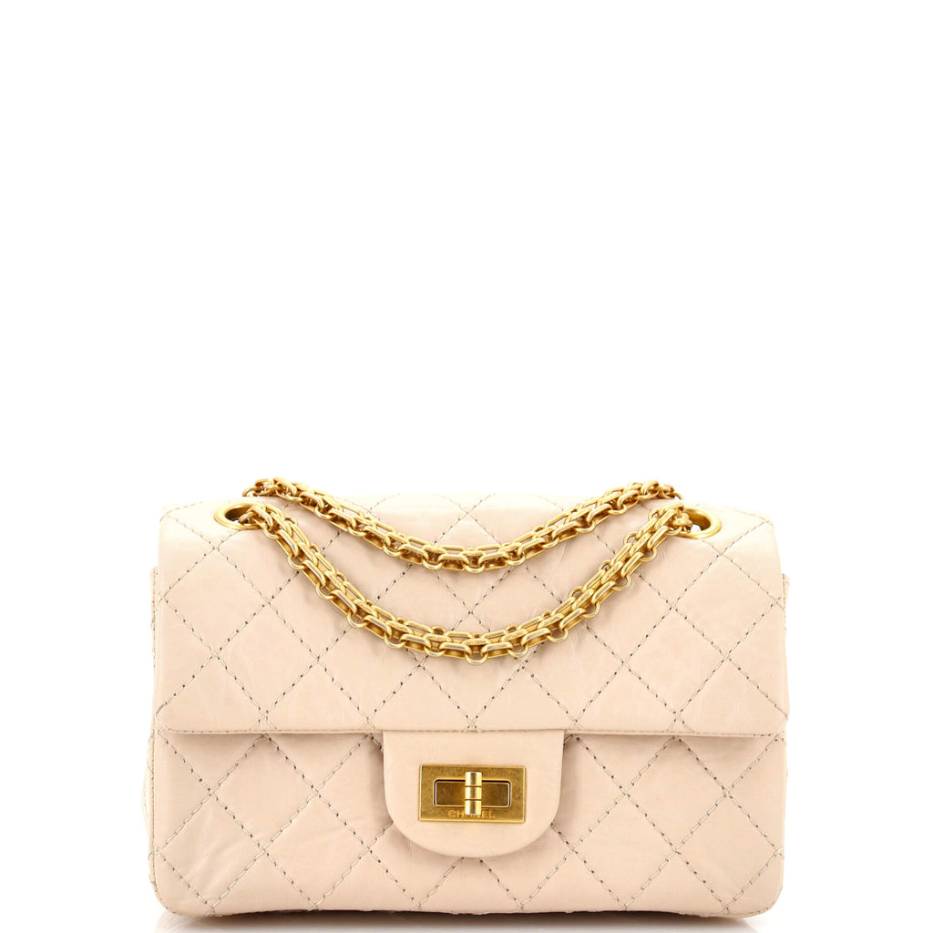 Chanel Mini 2.55 Reissue 19A Beige Quilted Aged Calfskin with
