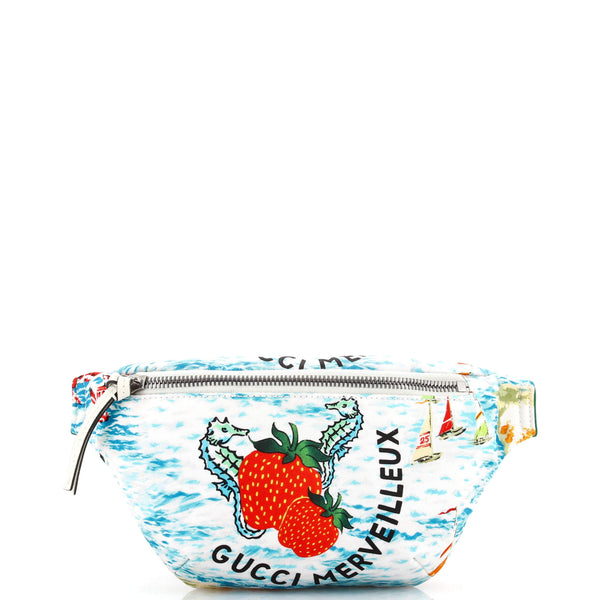 Gucci White Printed Nylon Gucci Merveilleux Children's Belt Bag