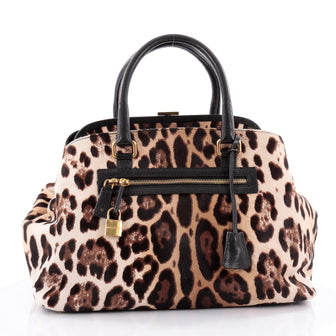 Dolce & Gabbana Miss Brigitte Doctor Bag Calf Hair Large Brown 2272502