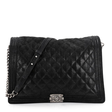 Chanel Boy Flap Bag Gentle Quilted Goatskin XL Black