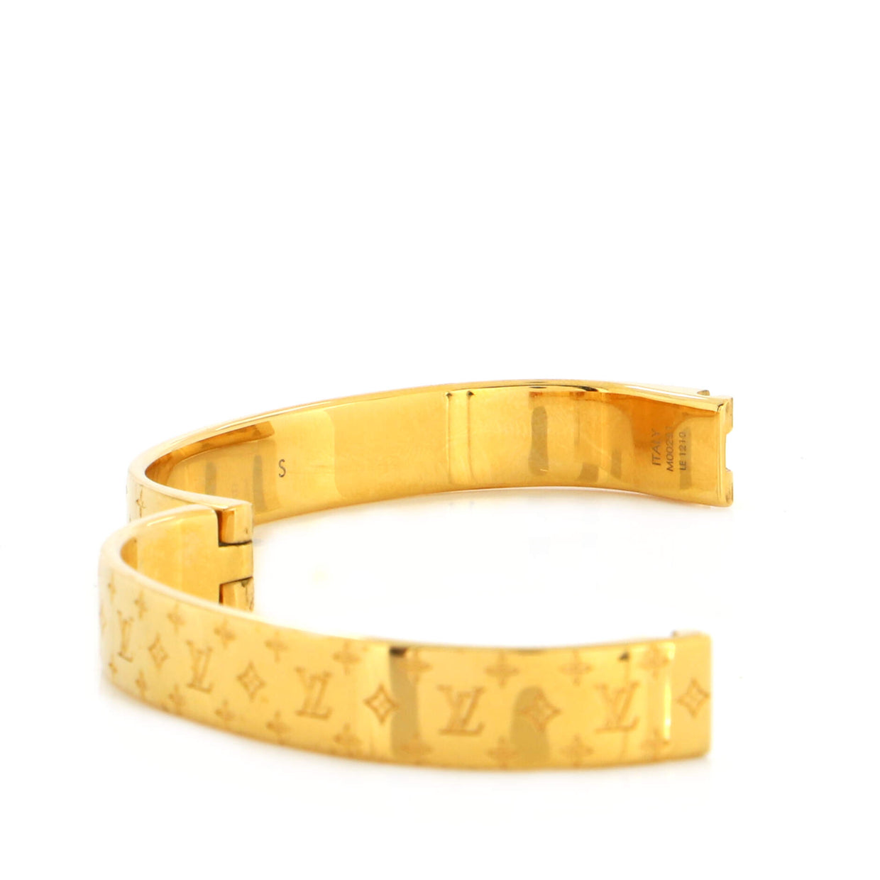 Louis Vuitton Nanogram Cuff Bracelet Metal Gold 2272891