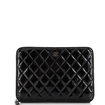Chanel Travel Organizer Wallet Quilted Patent