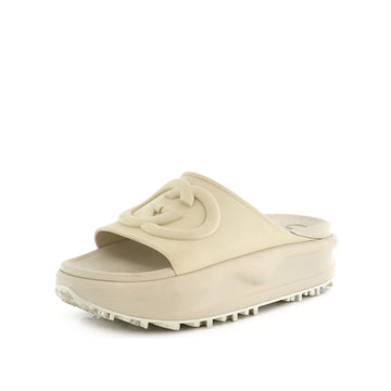 Gucci Interlocking G Platform Slide Sandals GG Rubber