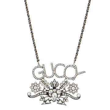 Gucci Guccy Cluster Pendant Necklace Metal with Crystals