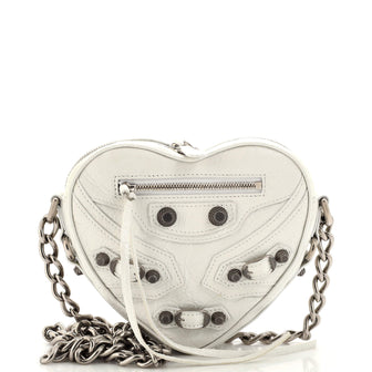 Balenciaga Le Cagole Heart Chain Bag Leather Mini