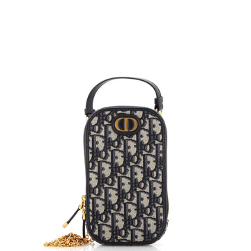 Christian Dior 30 Montaigne Phone Holder on Chain Oblique Canvas