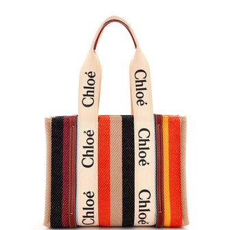 Chloe Woody Tote Canvas with Leather Medium