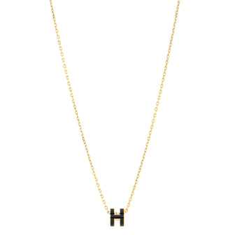 Hermes Pop H Pendant Chain Necklace Metal and Enamel Mini
