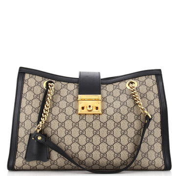Gucci Padlock Chain Tote GG Coated Canvas Medium