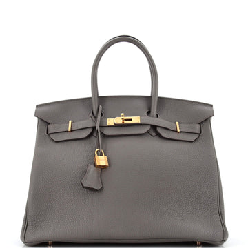 Hermes Birkin Handbag Grey Togo with Rose Gold Hardware 35