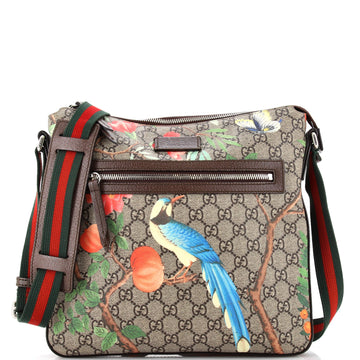 Gucci Front Zip Messenger Tian Print GG Coated Canvas Medium