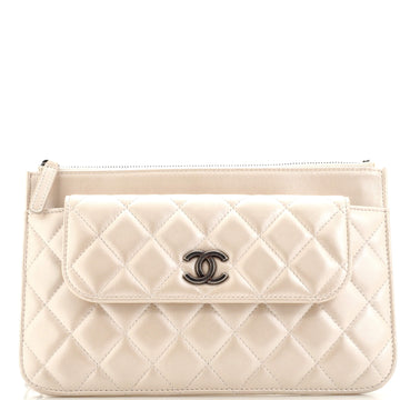 Chanel Multi Pochette Crossbody Bag Quilted Lambskin Medium